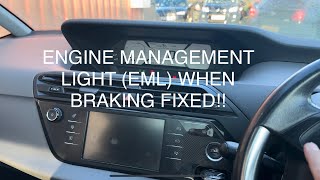 CITROEN C4 ENGINE LIGHT AND SERICE WARNING WHEN BRAKING- SOLVED!