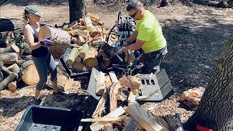 Splitting Recreational FIREWOOD with 6 Way Wedge & Wolfe Ridge 28 Pro C Log Splitter