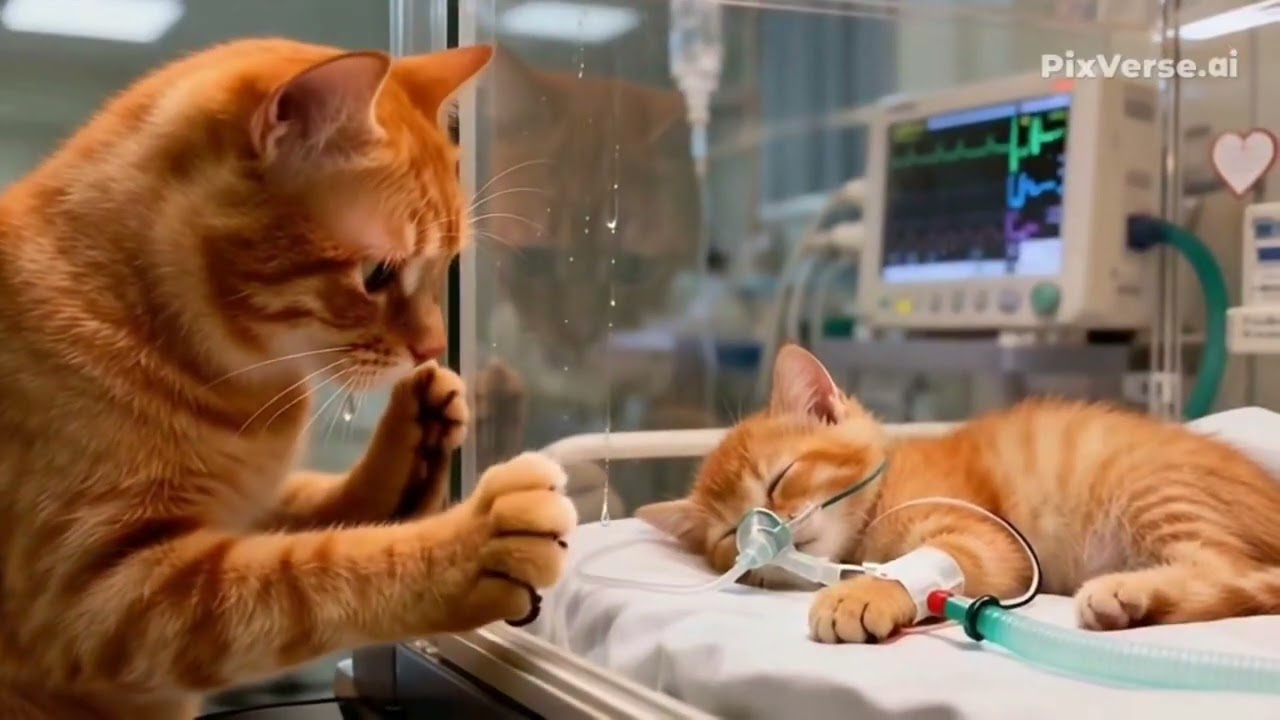 Touching to tears: mother doesn't sleep, baby is sick❤️ 😿 🐾