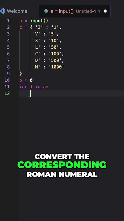 Roman Numerals convertor in python | #python - YouTube