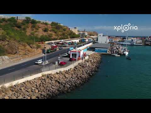 Santiago Island, Praia Port, Cabo Verde 2019.03 aerial video