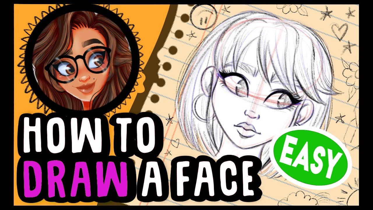 🖤HOW TO DRAW or SKETCH a HEAD and FACE 🖤CARTOON STYLE *Tutorial* STEP
