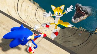 GTA 5 Sonic vs Tails Ragdolls \& Fails Ep.3 [Euphoria Physics \/ Funny Moments]