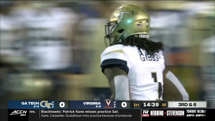 Jahmyr Gibbs (Georgia Tech RB #1) Vs. Virginia 2021