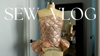 The Reality Of Making A Luxury Sequin Corset by Hand | Fashion Designer Vlog Part 3