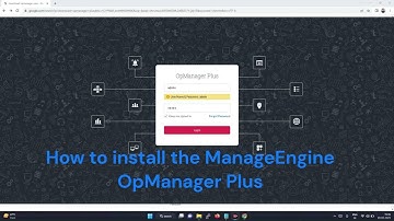 How to install ME Opmanager Plus