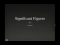 Significant figures sig figs