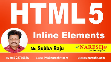 Inline Elements in HTML5 | Web Technologies Tutorial | Mr. Subba Raju