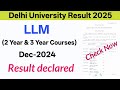 Delhi University LLM Result 2025 | How to Check Delhi University Result 2025