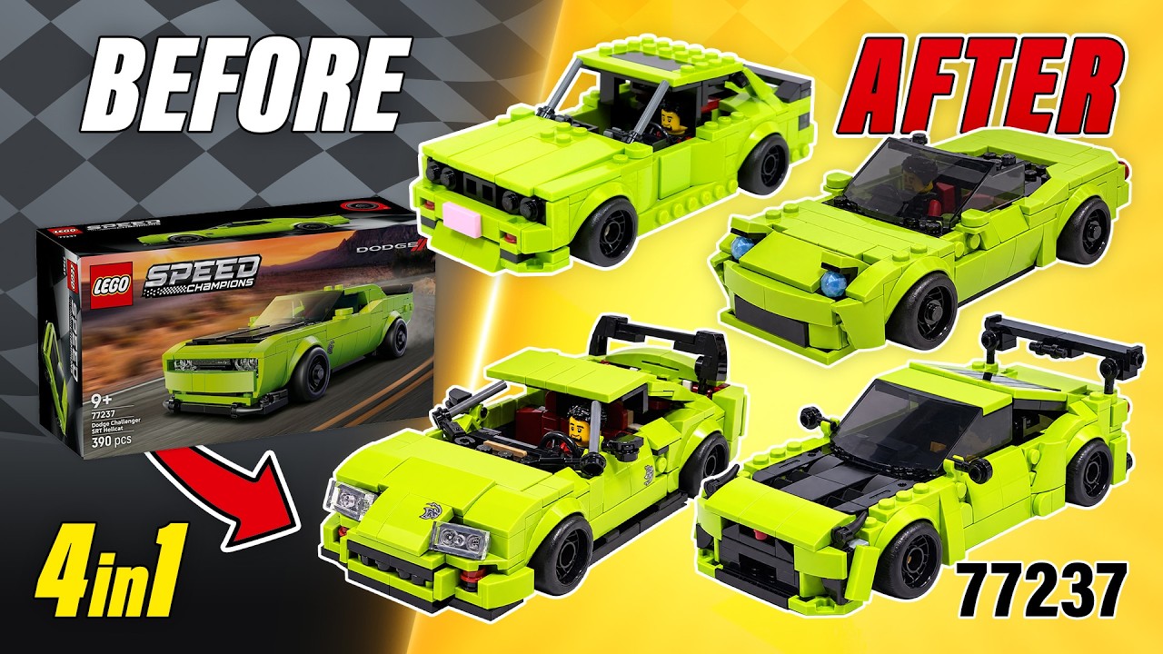 4in1 LEGO Speed Champions Dodge Challenger SRT Hellcat MOC's