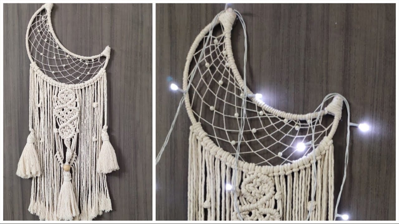 Moon Dreamcatcher | Easy Moon Dreamcatcher step by step tutorial |How ...