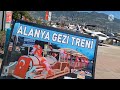 Alanya,  mit dem Touristen  Bähnle in  der Stadt gefahren .