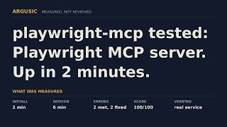 playwright-mcp tested: Playwright MCP server. Up in 2 minutes.