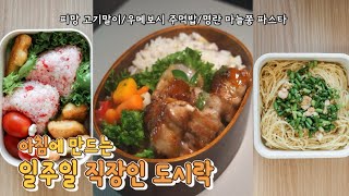 직장인 도시락 vlog) 오늘도 직장인은 도시락을 먹는다 │일주일 도시락 모음/간단 도시락 메뉴 추천