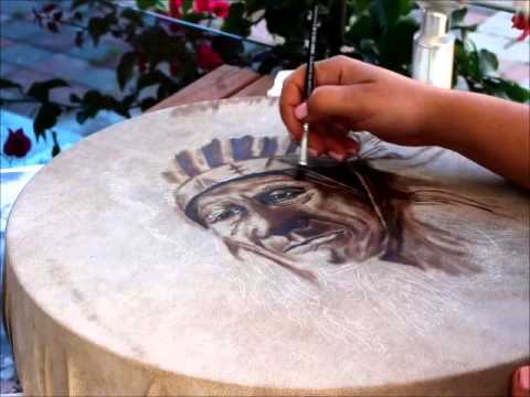 Kızılderili Şaman Davulu Desen Çizimi - Kam Şaman Davulu