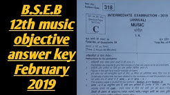 #Music #Bihar board 2019 12 February #objective #answer key  - Durasi: 5:16. 