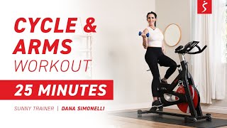 Cycle & Arms Workout - Cycle Bike Cardio + Dumbbells | 25 Minutes screenshot 5