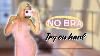 Transparent NO BRA Try On Haul: Sheer Barbie Doll Dress