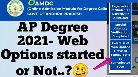 AP Degree 2021 Web options Started or Not🤔//AP Degree 2021 web options Latest Update