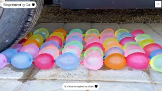 Crashing Crunchy & soft thongs by Car1 EXPERIMENT Car vs Water Balloon & Rainbow Color Balls