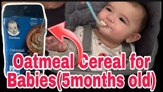 baby starting solid food | gerber oatmeal cereal | baby cereal mukbang