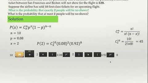 A Binomial distribution example - An airline