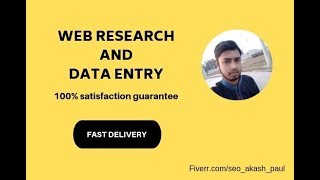 web research and perfect excel data entry