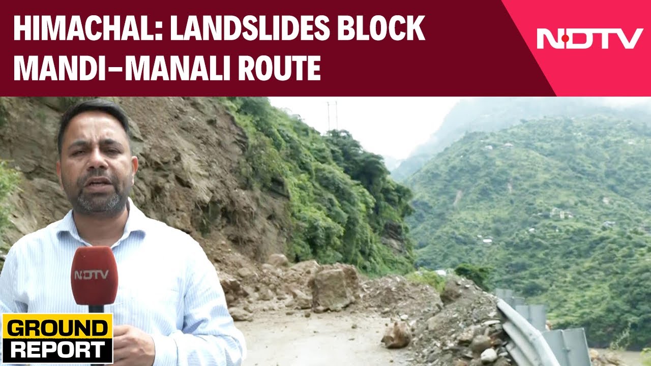Himachal Landslides | Multiple Landslides Block Mandi-Manali Route, Tourists Spend Night On Highway