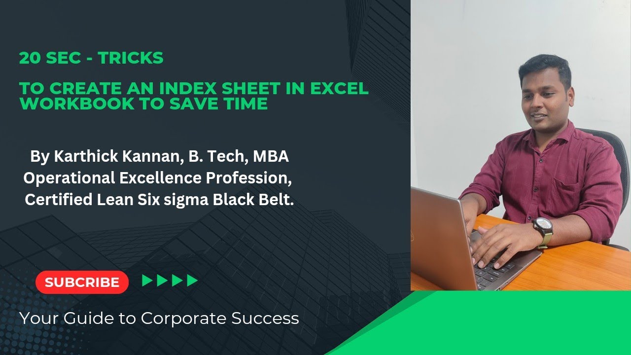 20 Sec - Ms Excel Tricks --How to create an Index sheet in excel? - YouTube