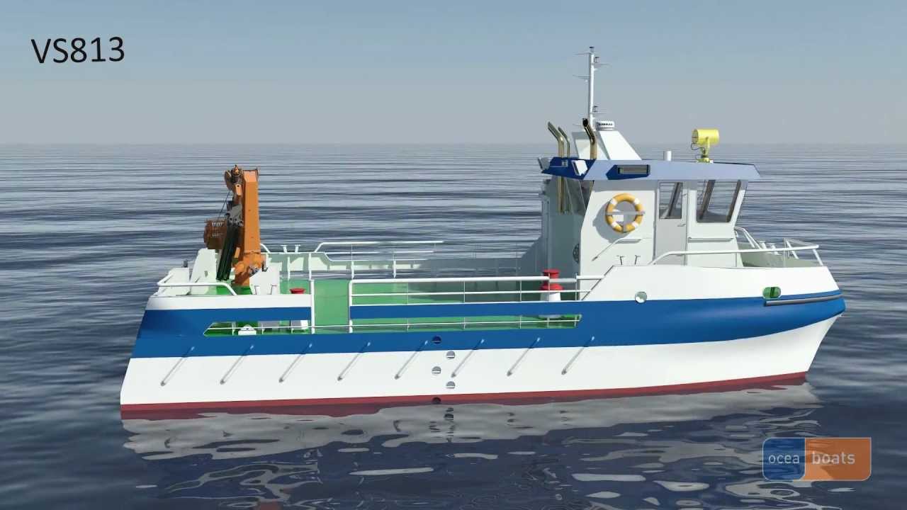 Ocea VS813 katamaran/ catamaran workboat - YouTube