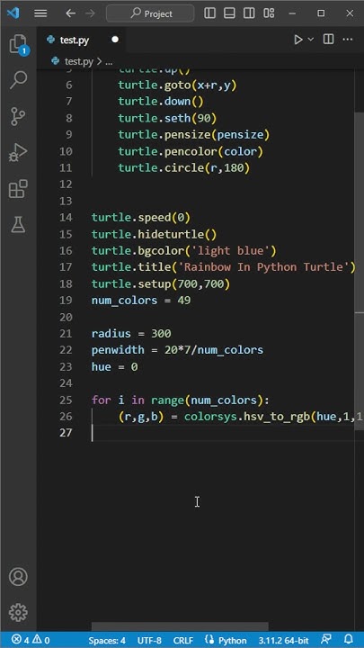 How to Draw Rainbow In Python Turtle #python #pythontutorial #rainbow # ...