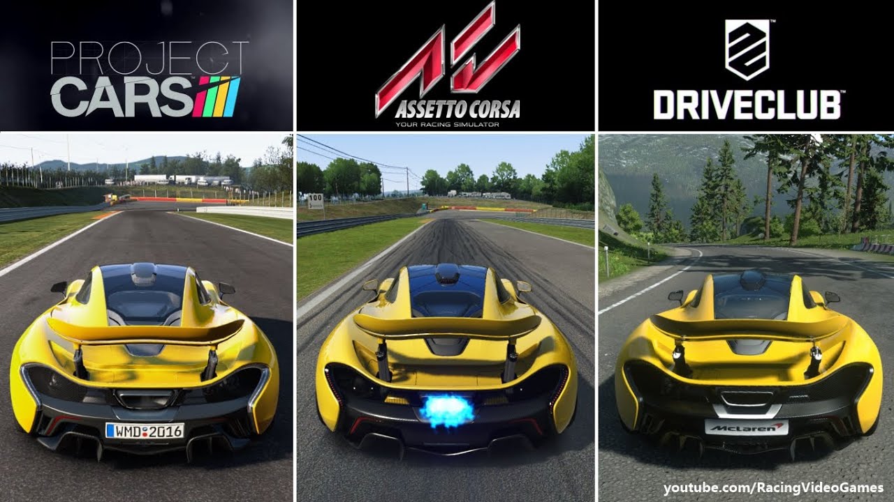 Assetto Corsa vs. Project CARS vs. DriveClub  PS4 Graphics & Sound  Comparison Gameplay 