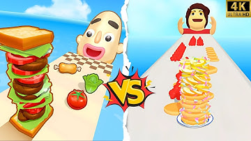 Sandwich Runner VS Pancake Run - Satisfying ASMR Gameplay ALL Levels NEW UPDATE Gameplay Android