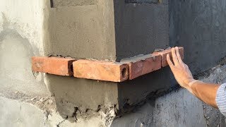 How To Rendering Sand And Cement Brick Into The Column Legs - Smart Construction Skills