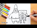 Drawing of SPONGEBOB and PATRICK STAR using markers (step by step)