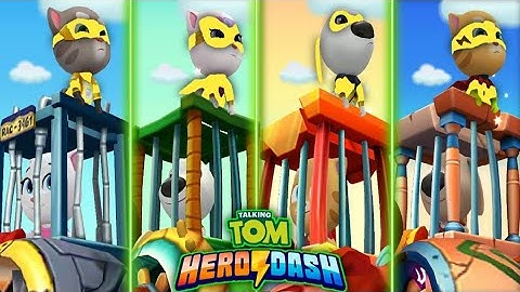 Talking Tom Hero Dash - Hero Tom · Angela · Hank · Ginger · Ben | Saving Classic Running - Gameplay