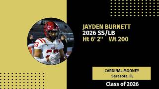 Jayden Burnett - 2026 OLB/SS - Cardinal Mooney High School