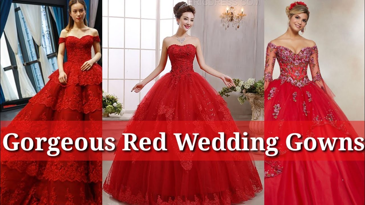 RED TRAIN BRIDAL GOWN – Ricco India