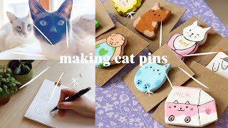 How I make Cat Clay Pins ✿ Clay with me and my two Cats