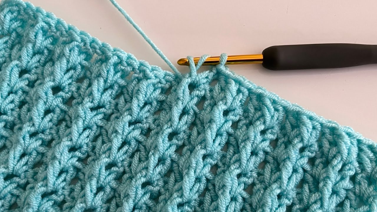 Легкая быстрая картина шарфа одеяла младенца крючком для начинающих / вязать одеяло