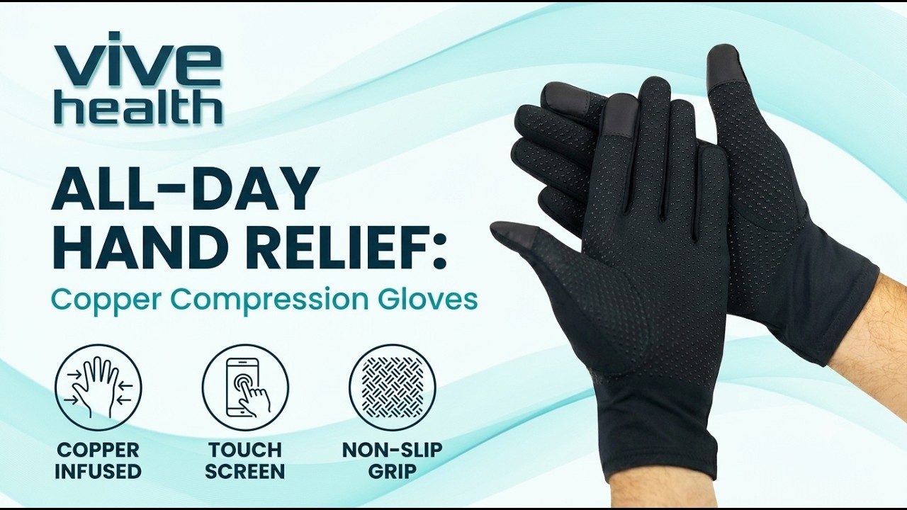 Full-Finger Compression Gloves for Arthritis Relief