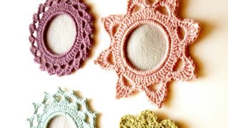 إيطارات بالكروشيه لتزيين الحائط crochet  a picture frame for decor