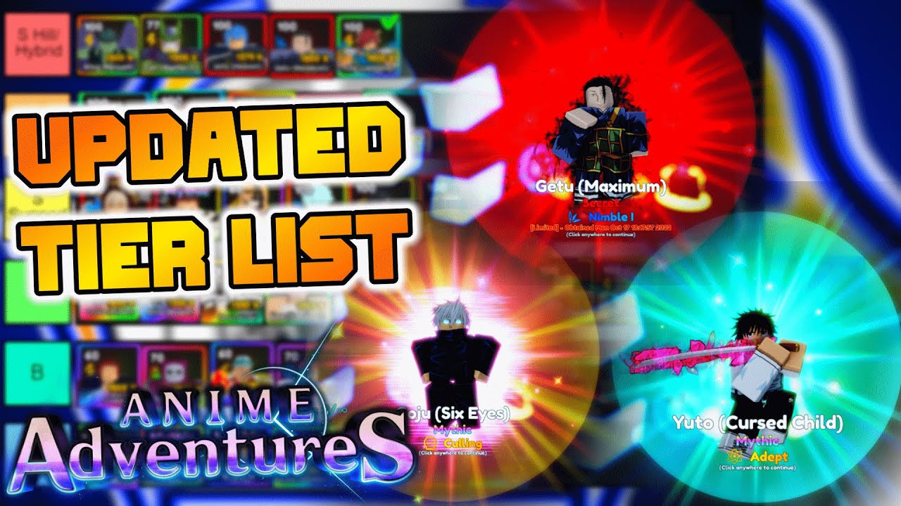 Anime Adventures Mythic Tier List - Pro Game Guides