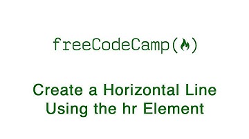 Applied Visual Design - Create a Horizontal Line Using the hr Element - freeCodeCamp