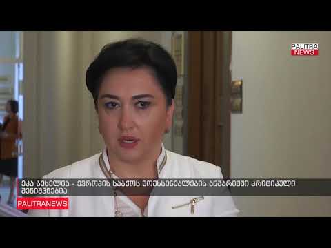 ეკა ბესელია: ევროპის საბჭოს მომხსენებლების ანგარიშში ძალიან კრიტიკული შენიშვნებია