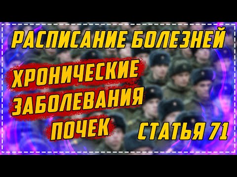 Хронические болезни почек Статья 71 Расписание болезней