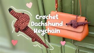 How To Crochet a Dachshund keychain | Easy Bag Charm Tutorial