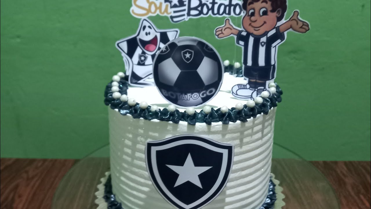 Decoração de Bolo para iniciantes do bota fogo 