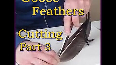 Cutting Goose Feathers - Part 3  -  Wooden Arrow Making