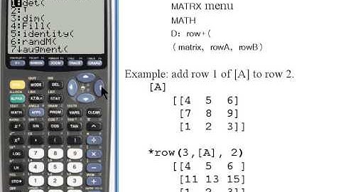 Row Operations on TI-83/84 Calculators 141.45d